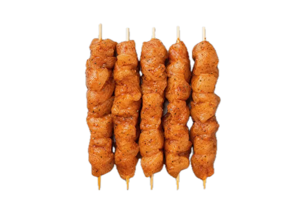 Marinated chicken skewers