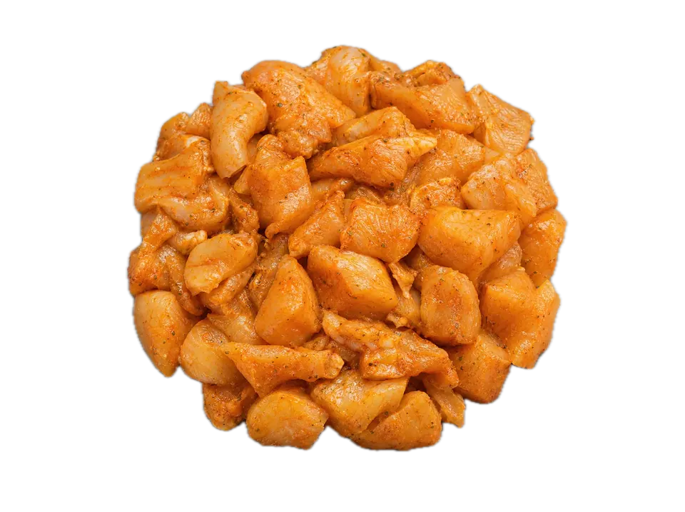 Marinated chicken cubes