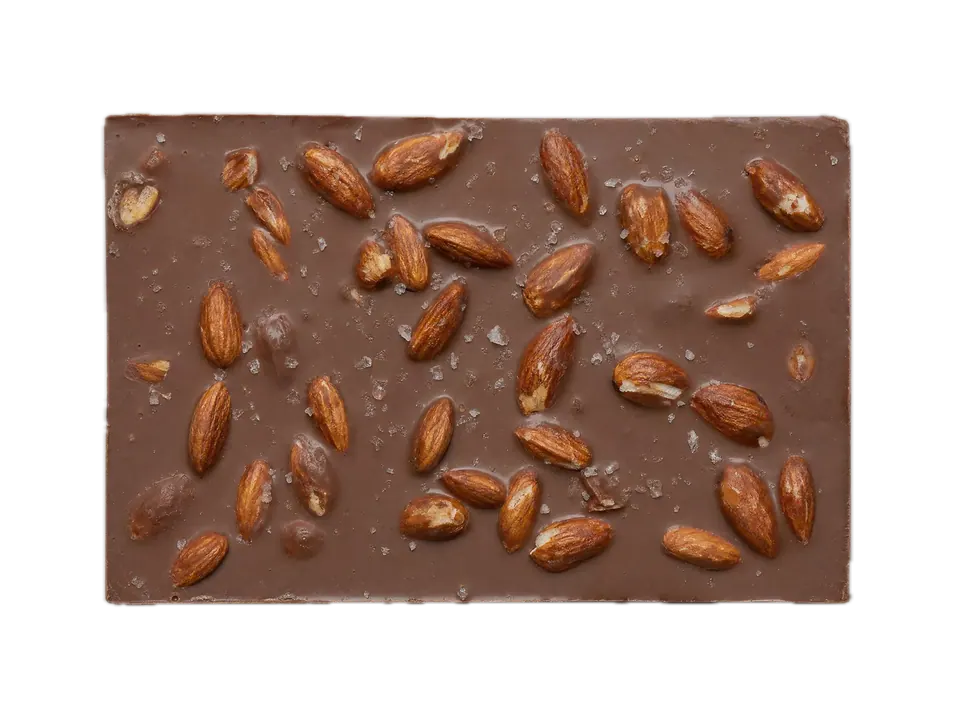 Bean-to-bar chocolate with almonds